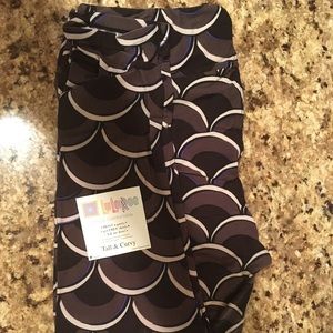 Lularoe Leggings TC Tall Curvy Black Grey Mermaid
